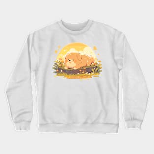 Kawaii Sunset Golden Pup Crewneck Sweatshirt